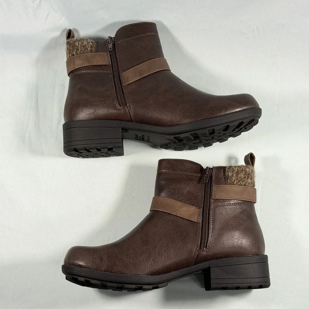 Easy Street‎ Size-9.5M Women's Kourt Slip Resistant Ankle Boots Brown